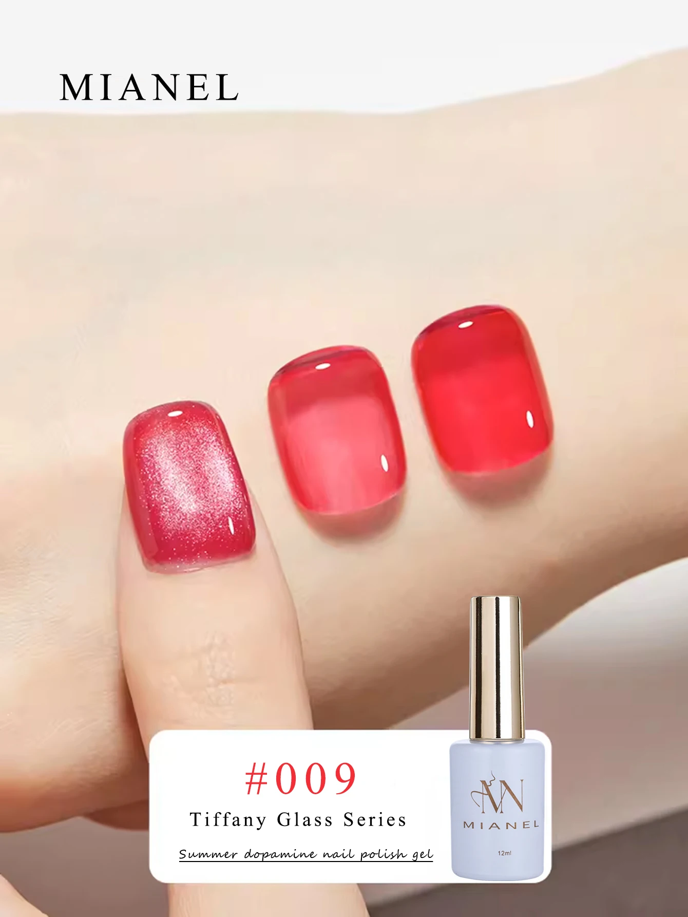 MIANEL 1-9 Stück 12ML Sommer-Bestseller Eisklarer Dopamin-Glaslack Bonbonfarbener Gel-Nagellack Glas-Jelly-Nagellack Rosa Nägel – Detail 40