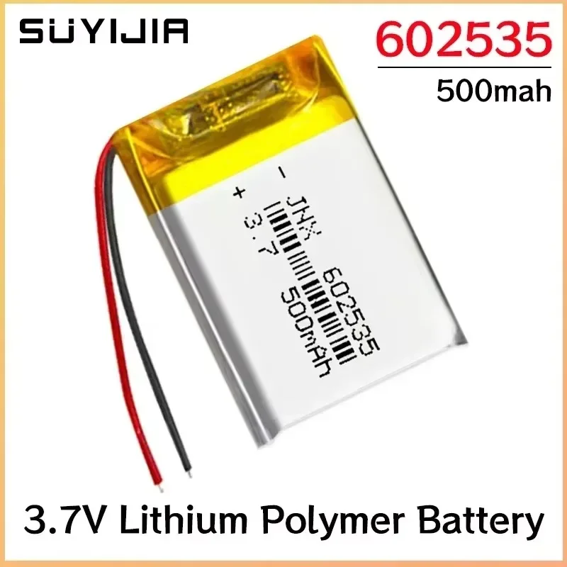 HighQuality Mini 602535 Li-Po Lithium Ion Polymer Battery3.7V 500mAh Rechargeable for DVD MP4 GPS Bluetooth Speaker Camera Watch