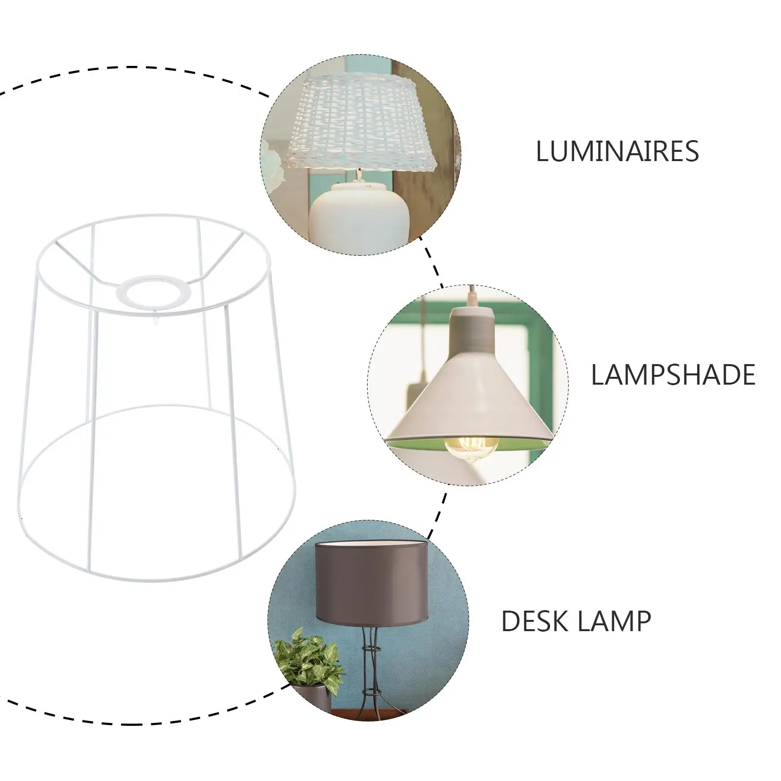 E27 Lampshade Frames 18 25cm Diameter 23cm Height Sturdy Iron Wire Cover Cage Guard for Chandelier Pendant Lights