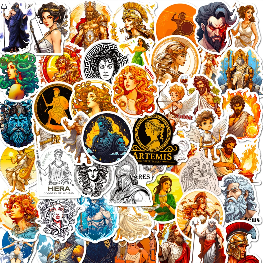 10/50/100PCS Cool Ancient Greek Mythology Cartoon Stickers Vinyl DIY Laptop Scrapbook Bottle Fridge Phone Graffiti Toy Sticker