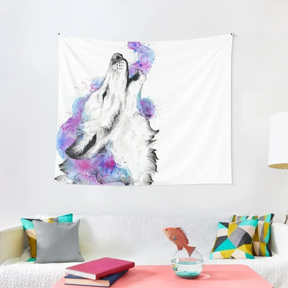 

Howling Galaxy Wolf Tapestry Home Decorations Bedroom Deco Tapestry