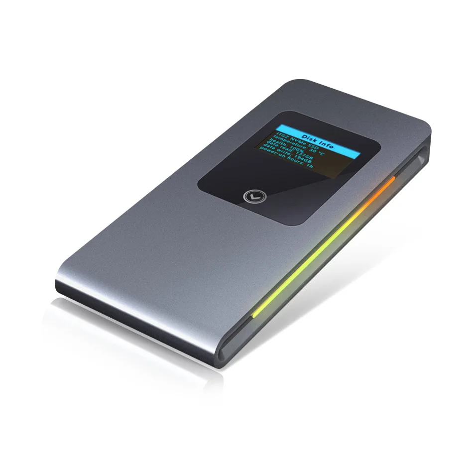 High Speed 10Gbps Mobile Solid State Disk Box RGB Cool Light Effect NVMe Protocol M2 Hard Disk Drive for Mobile
