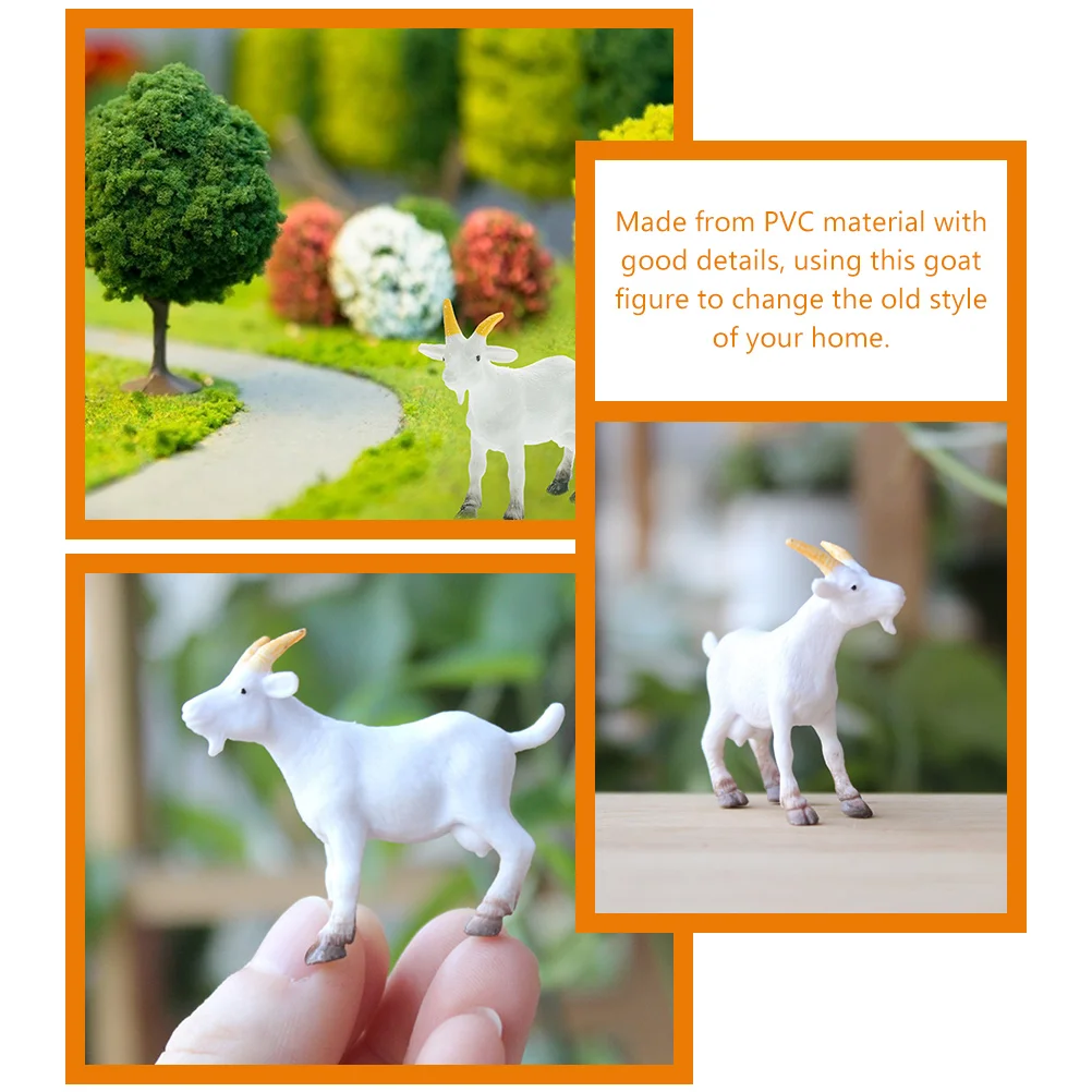 Mini Goat Figurines Plastic Realistic Sheep Educational Goats Ornaments Tiny Farm Animal Models Small Lambs To-Y Figures Fairy