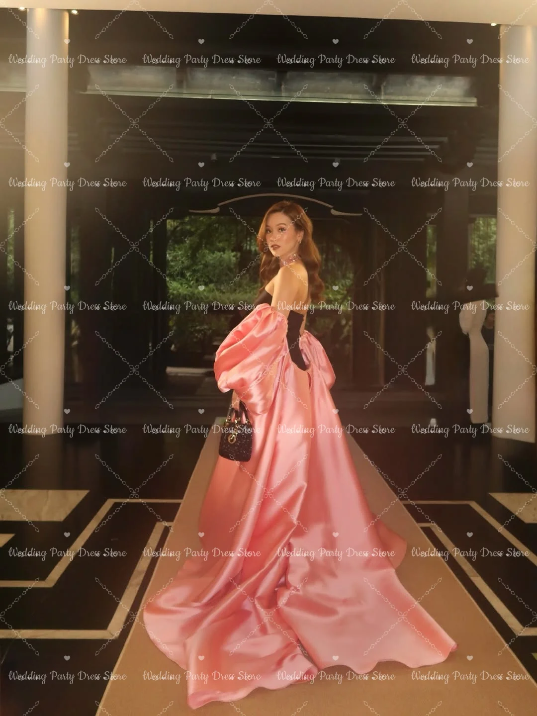 ZanBan Modern 2026 Mermaid Elegant Off Shoulder Pink Shawl Prom Gown Women Evening Dress customized Special Occasion Dresses view 2