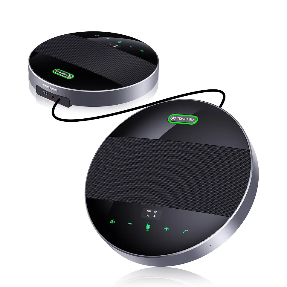 User-Friendly Tongveo 12 Meters 360 Degree Audio Pickup Daisy Chain Cascade Conference Speakerphone