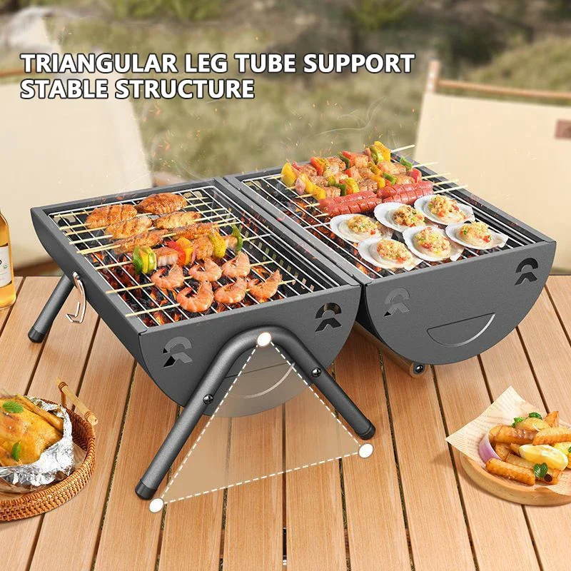 Outdoor Camping Mini Portable grill 5 people Portable Folding Charcoal Barbecue Grill for Outdoor Cooking Camping Hiking Picnics