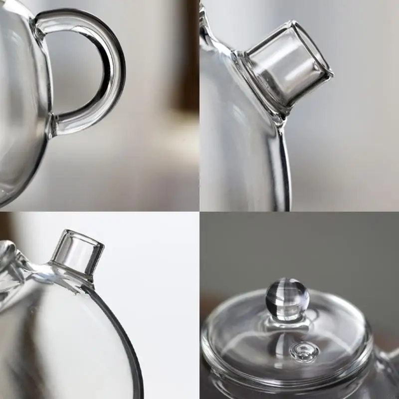Portable Clear Teapot For Person Use Shatters Resistant Borosilicate Glass For Modern Kitchens And Camping 55KF