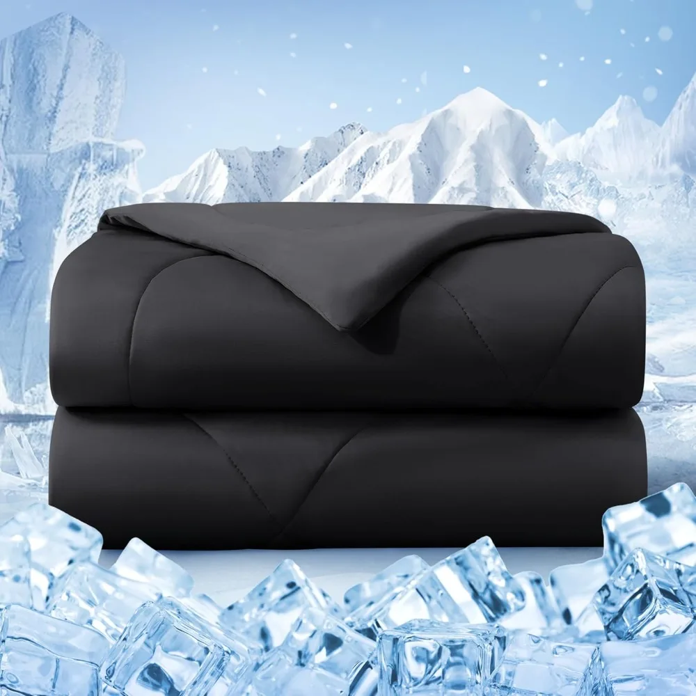 

Cooling Comforter Queen Size, Double-Sided Cold Tech Fabric Quilted Bed Comforters Cooling Blanket for Hot Sleepers, Breathable