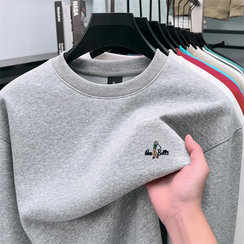 Hochwertiges Sportshirt mit Rundhalsausschnitt, Herrenmode, Luxusmarke, lässiges Golfshirt mit Buchstabenstickerei, bequemes Langarm-T-Shirt – Detail 18