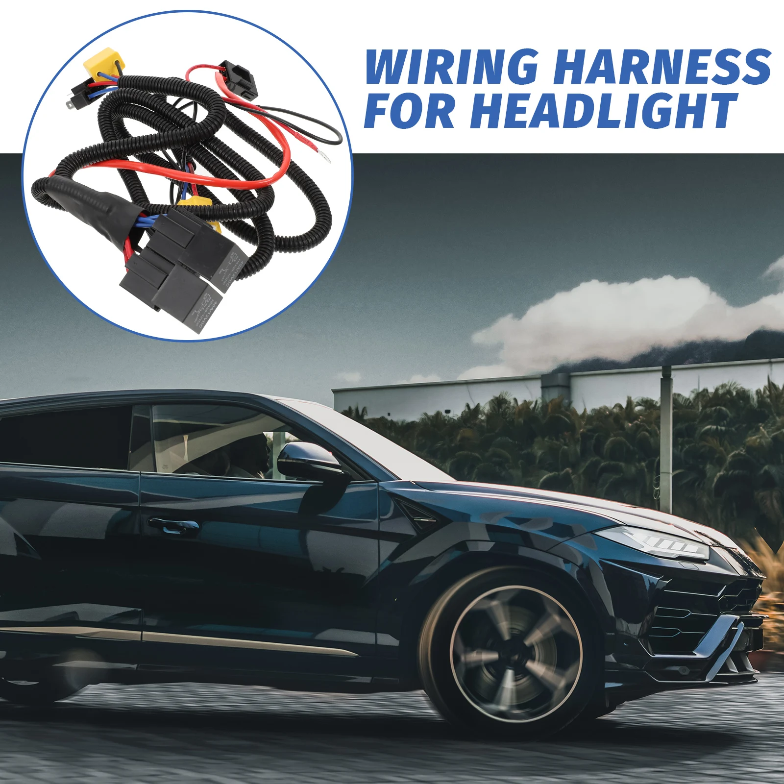 

Car Headlight Booster Wiring Harness H4 9003 Flame Resistant Thick Line Durable Headlamp Wire Vehicle Lighting Accessories