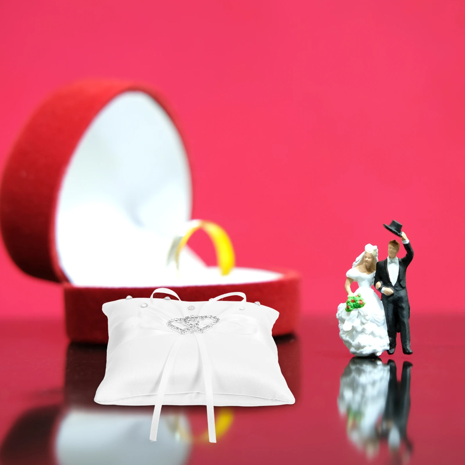 

10 *10cm Wedding Bride Ring Pillow Decorative Pillows Accessories Ceremony Western Style Heart