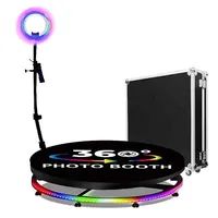 360 Photo Booth Portable selfie Moving booth 360 Photo machine With Ring Light Ipad photo booth camera printer