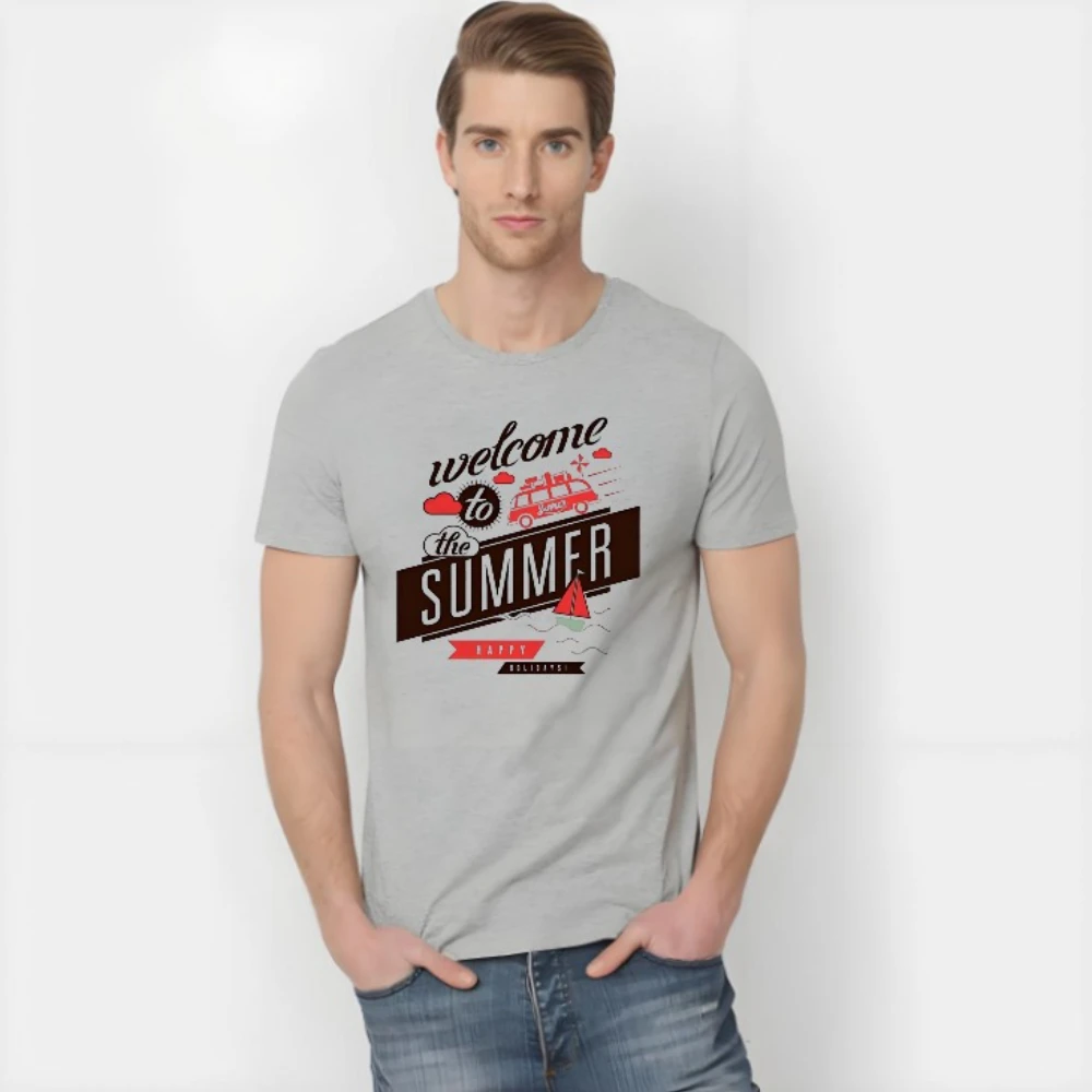 

2025 Summer Happy T-shirt Men's and Women's Casual Fashion Short-sleeved Cartoon Casual Loose Neutral Fashion Pure Cotton Top