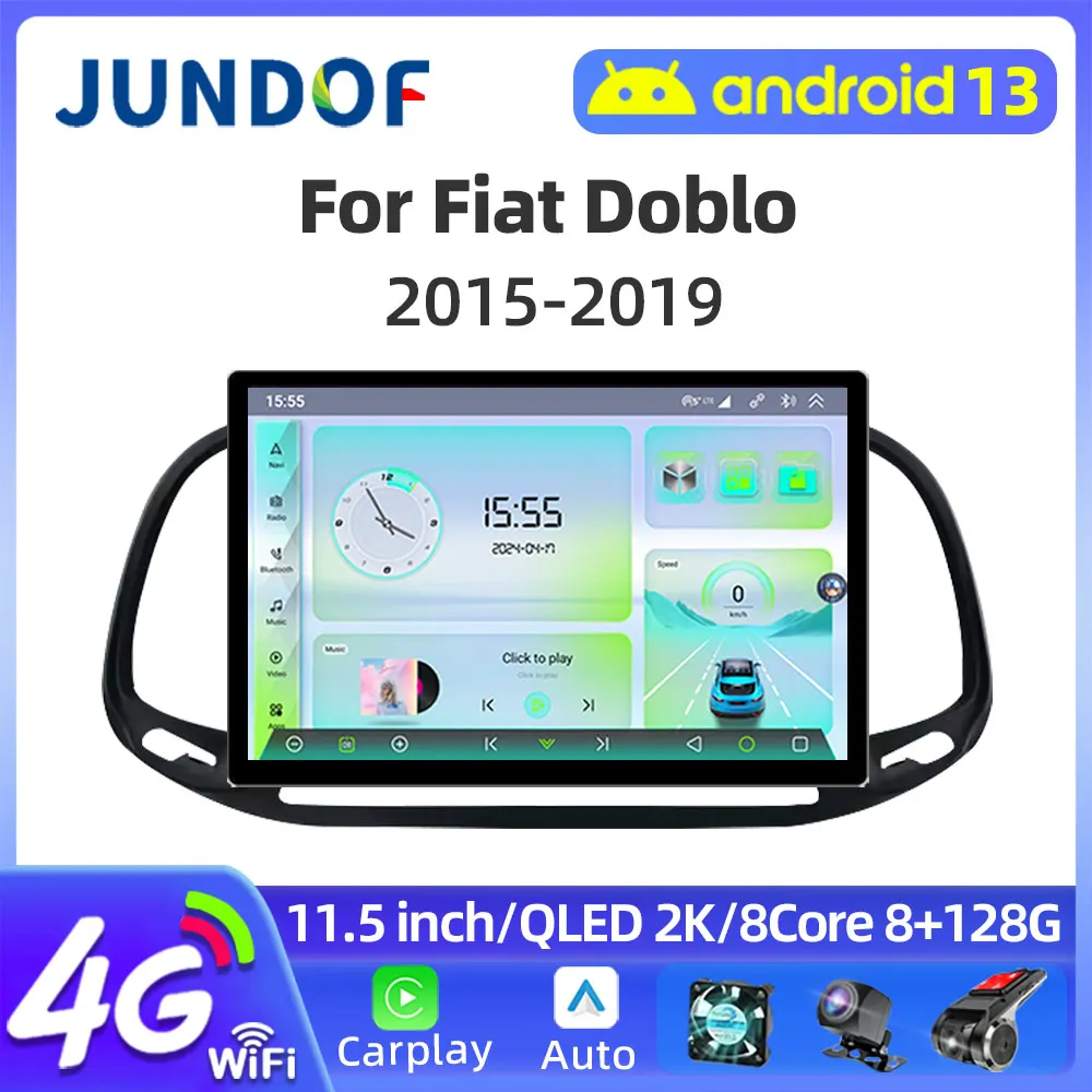 

11.5" 2 Din Android 13 Car Radio For Fiat Doblo 2015 - 2019 Multimedia Player Stereo wireless Carplay Auto GPS 4G Head Unit