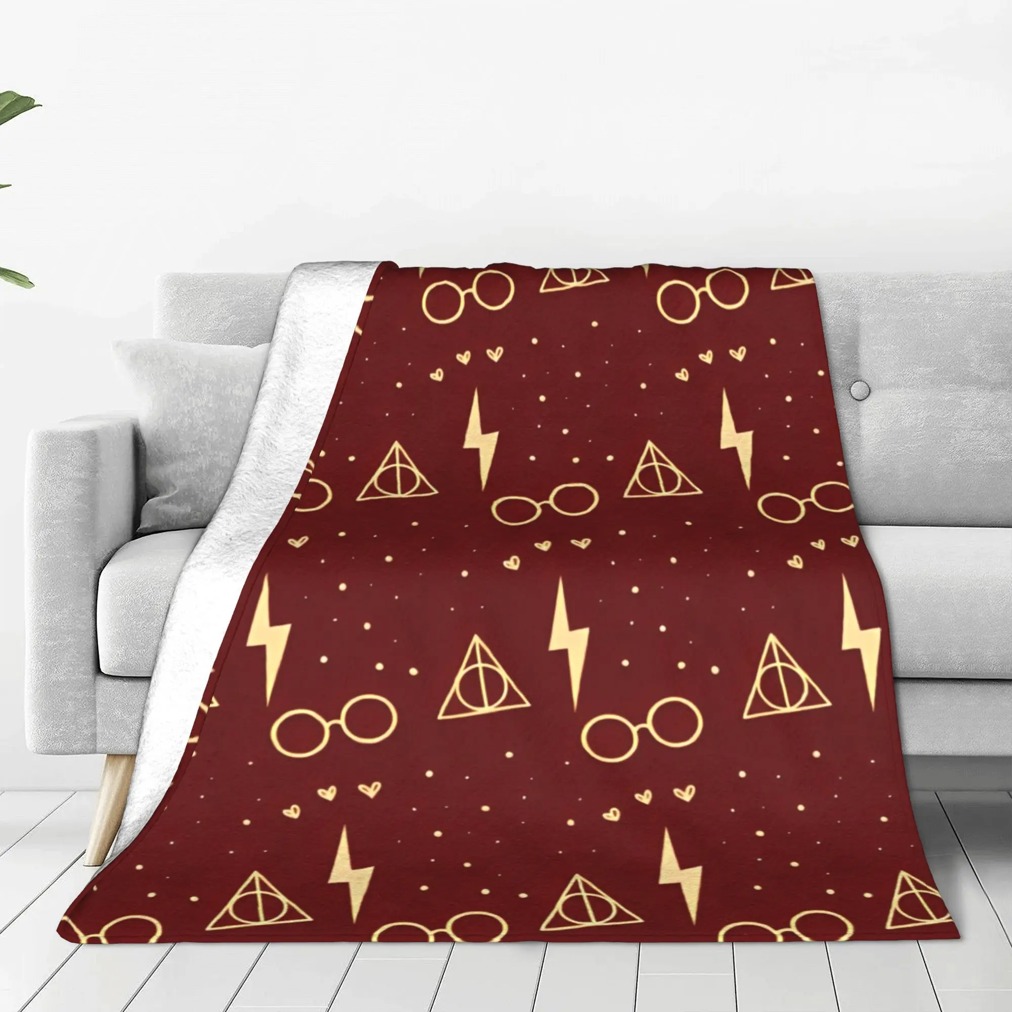 Gryffindor MINISO Harry Potter Imprint Blankets  Fleece Vintage Warm Throw Blanket for Home Autumn/Winter