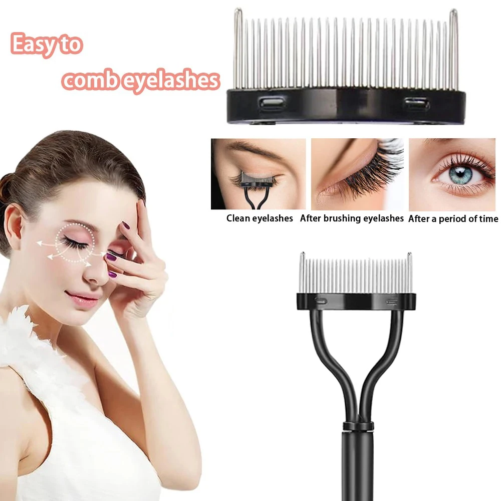 Pettine 3/5PCS Set di pennelli per sopracciglia Strumento separatore per ciglia Strumenti professionali per il trucco degli occhi con forbici per trimmer per sopracciglia per donna