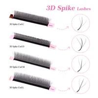 AGUUD L M C D 3D Fairy Lashes Brown W Shaped 2D 3D 4D 5D Clover Lashes Premade Bloom Fans 3D Spike Hand Woven Eyelash Extension 2