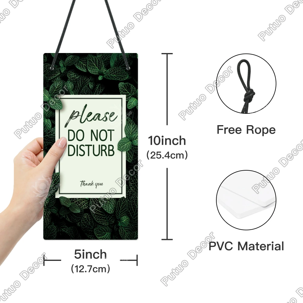 Putuo Decor 1pc PVC Double-sided signage, welcome, please knock, do not disturb, thanks, home front door plaque, office studio