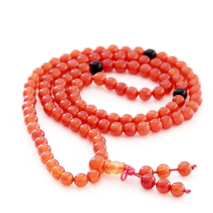 

Beads Bracelet Necklace Buddhist Agate 108 New Tibet Fragrant Beaded Bohemian Artisan Energy Stackable 6mm Red Mala