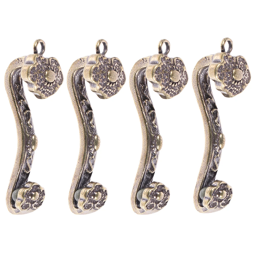 

4 Pcs Copper DIY Pendants Keychain Jewelry Accessories Chinese Ruyi Pendant Fashion Creative Safe Material Party Festival