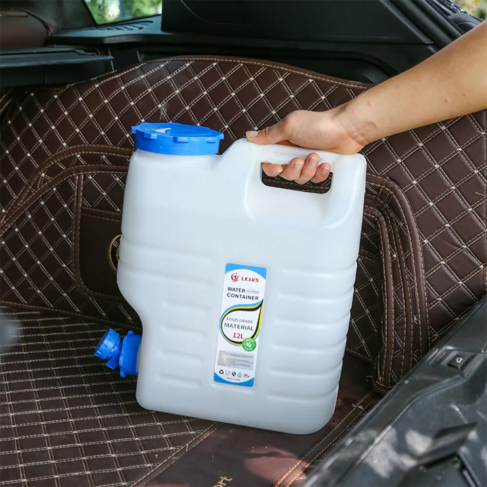 

12L Water Storage Container Leak-Proof Drinking Water Bucket Large Capacity Water Dispenser Carrier for Vehicle Car Camping