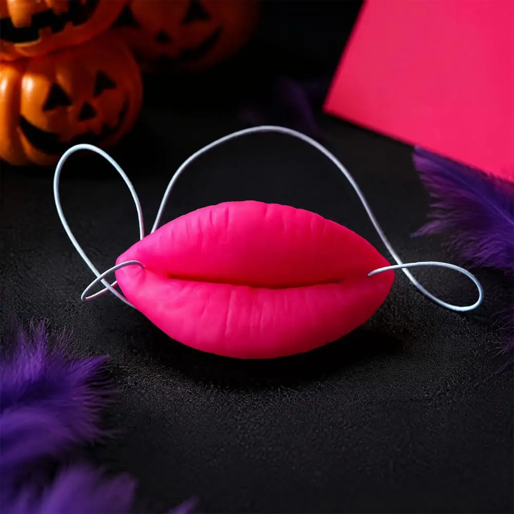 Fun Gathering Decorations Funny Lip Prop Funny Lip Face Masque Big Sausage Mouth Cosplay Prop Novelty Prank Lips for Halloween