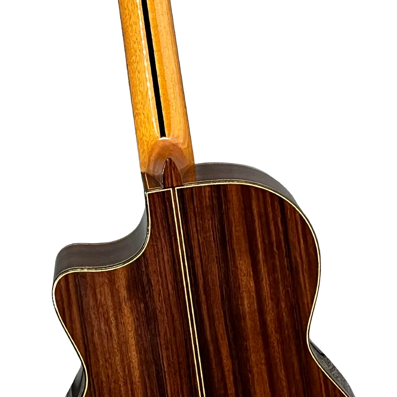 Aiersi-All Solid Cutaway Guitar with Free Foam Hard Case, Spanish Classical Guitar, 6 Strings