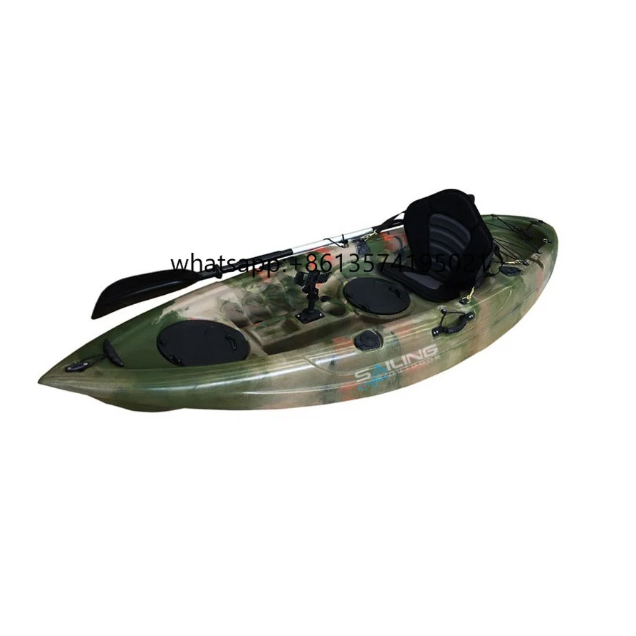 

1-Person LLDPE Fishing Kayak Lightweight Sit-On-Top Inflatable Small Canoe with Paddle for Surfing