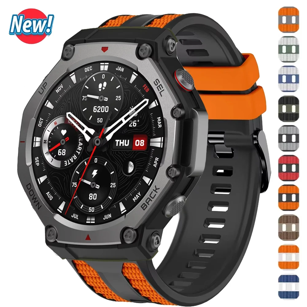 Silicone Wristband Strap For Huami Amazfit T-Rex 3 Smart Watch Two-Tone Sport Band Bracelet Correa For Amazfit T-Rex3 Watchband