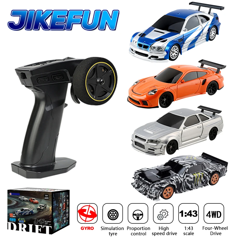 Verbessertes 1/43 RC Drift-Auto mit Gyroskop 2,4G Mini-Rennfahrzeug Ferngesteuertes Drifting 4WD Offroad-Fahrzeugmodell Spielzeug