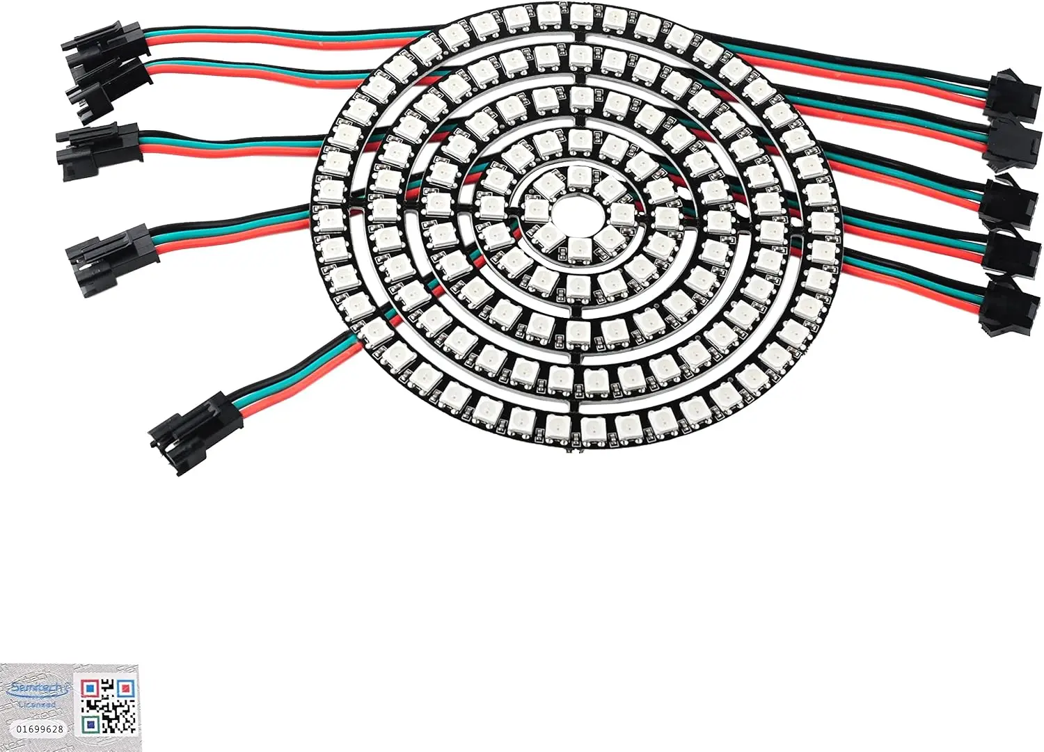 128 RGB LED Ring 128 X WS2812 5050 Full Color with Integrated Drivers 128 Bits forArduino Raspberry Pi ESP8266 Nodemcu DC5V