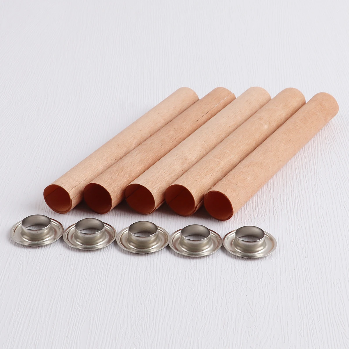 10Pcs 6mm 8mm 10mm 15mm Cylindrical Wooden Candles Wick With Sustainer Tab DIY Candle Making Supplies Handmade Soy Wax Wick