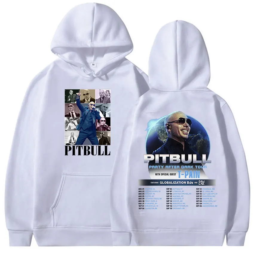 New 2024 Pitbull Tour Music Album Hoodie Men's Hip Hop Vintage High Quality Sweatshirt Y2k Pullover Oversized Hoodies Streetwear