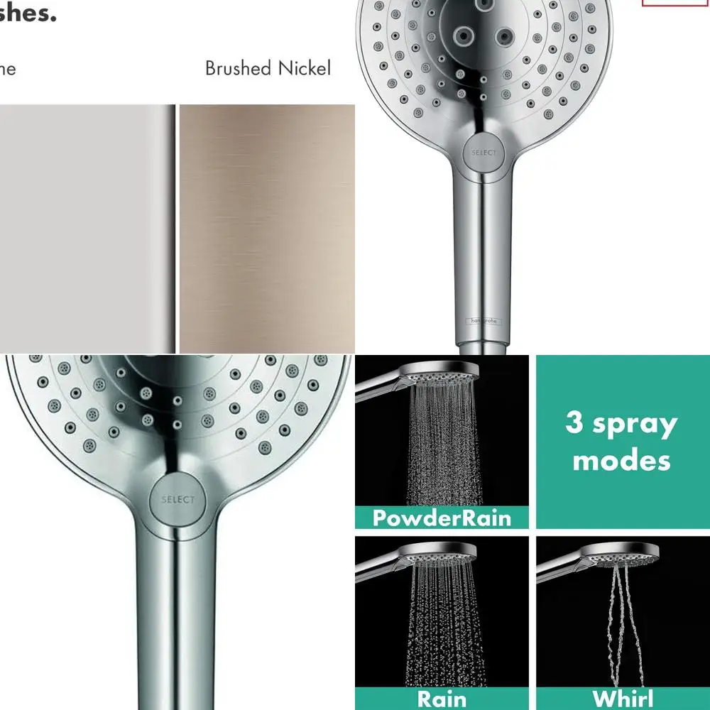 

Modern 5-inch 3-Spray Handheld Shower Head with Powder Rain and Whirl Settings