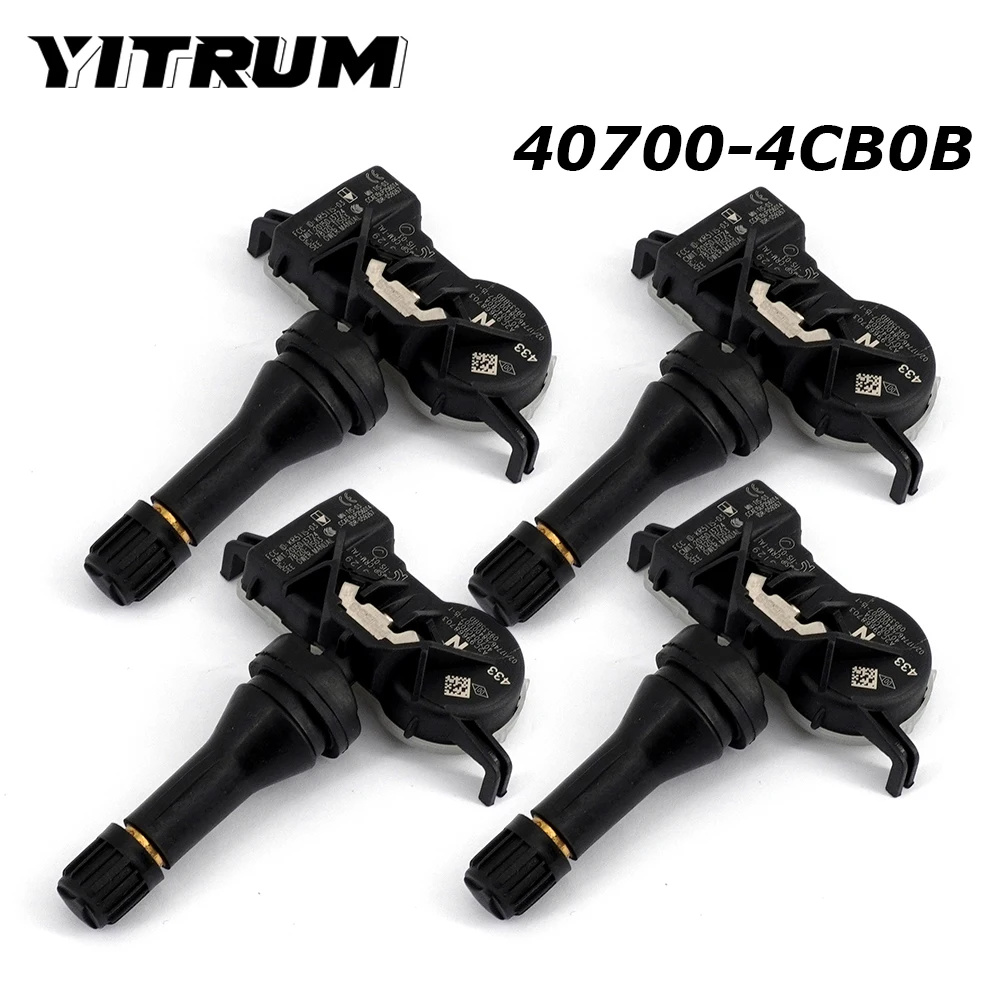 

YITRUM 40700-4CB0B TPMS Sensor For Nissan Armada Altima Kalina Renault Kangoo Koleos Infiniti QX50 407004CB0A 407004CB0B 4PCS