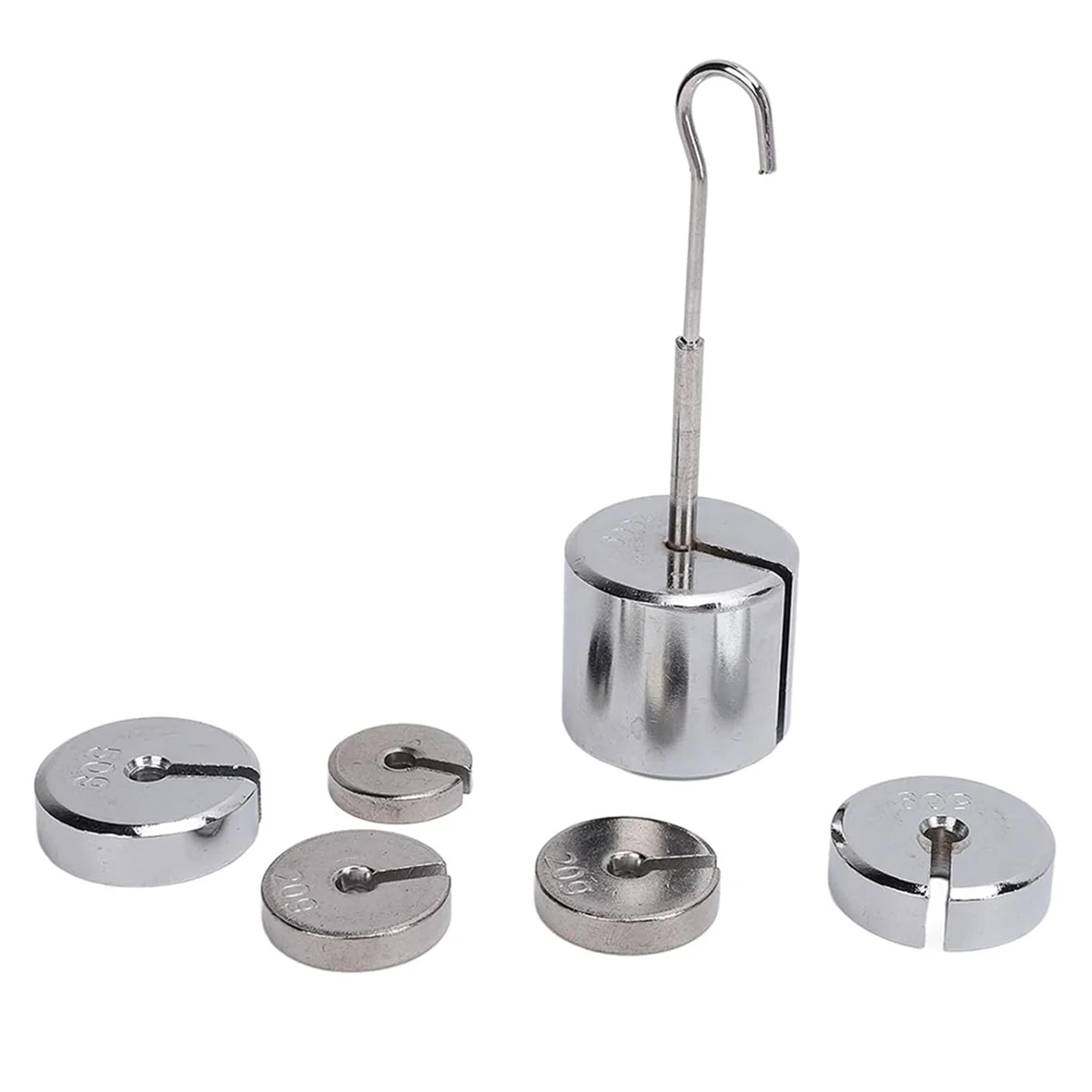 A04I Laboratory Slotted Mass Kit, Slotted Weights, Easy to Use Portable Chrome Steel High for Classroom