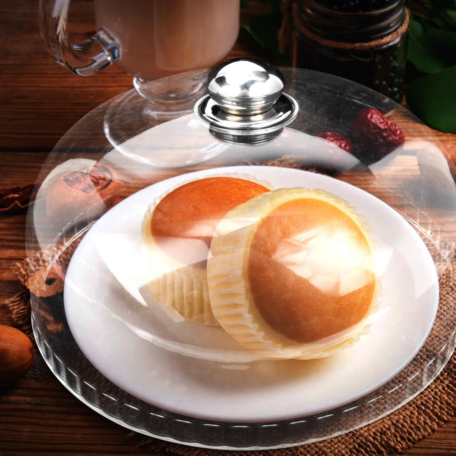 

Acrylic Food Cover Transparent Kitchen Cake Dust Proof Lid Protector for Microwave Oven Dessert Snack Display Storage