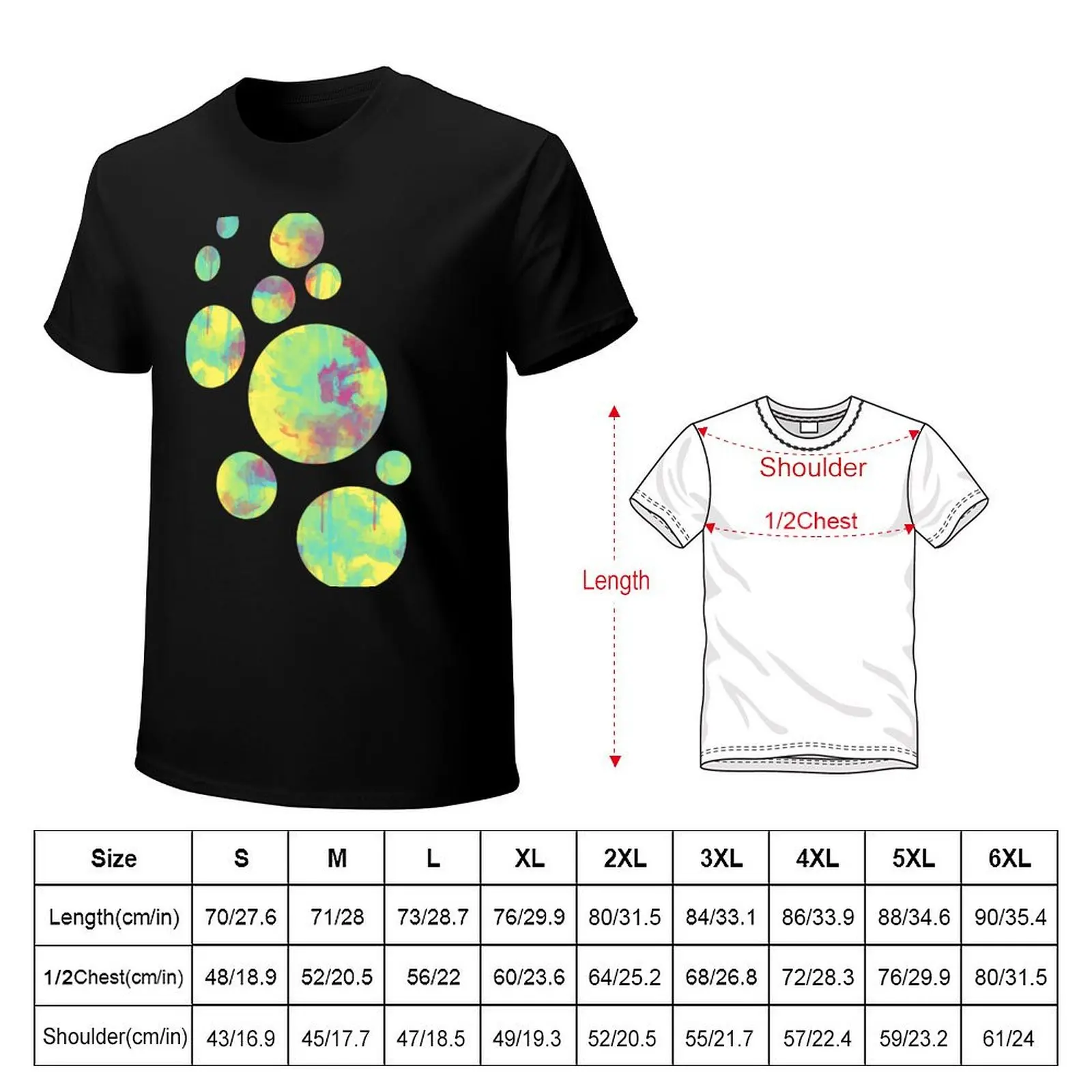 Summer abstract watercolor paint splatters T-shirt customs Short sleeve tee mens graphic t-shirts hip hop