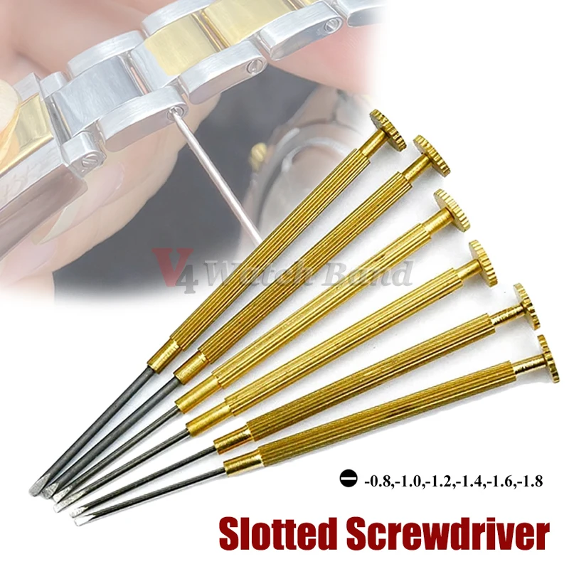 

6pcs/set Metal Slotted Screwdriver for Rolex Watch Band Repair Tools 0.8 1.0 1.2 1.4 1.6 1.8mm Removal Install Screws Rod