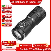Sofirn SC13A Anduril Powerful Light 519A 1300lm Tactical 18350 Rechargeable Flashlight 5000K High CRI Keychain Emergency Torch
