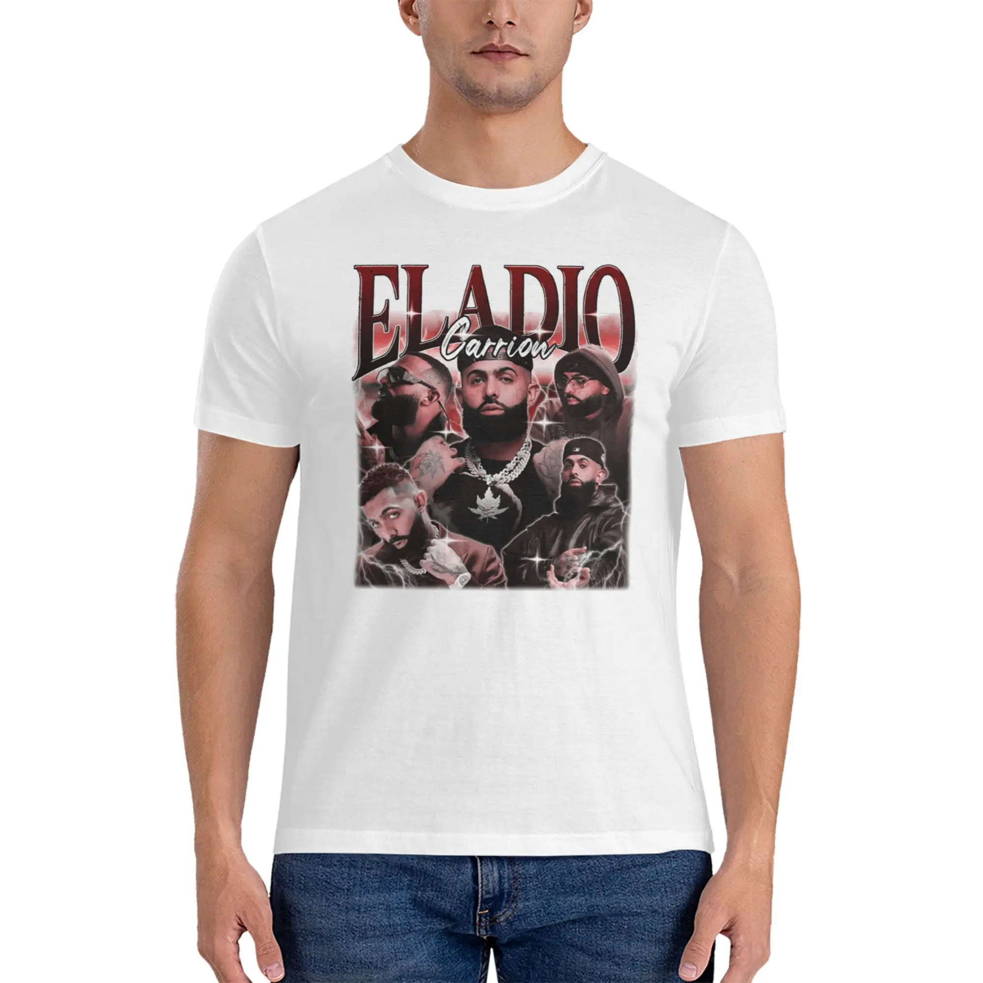 

Rapper Eladio Carrion T-Shirt for Men Cotton T Shirts Men's Short Sleeve Round Neck Summer Clothes Tops S-6XL