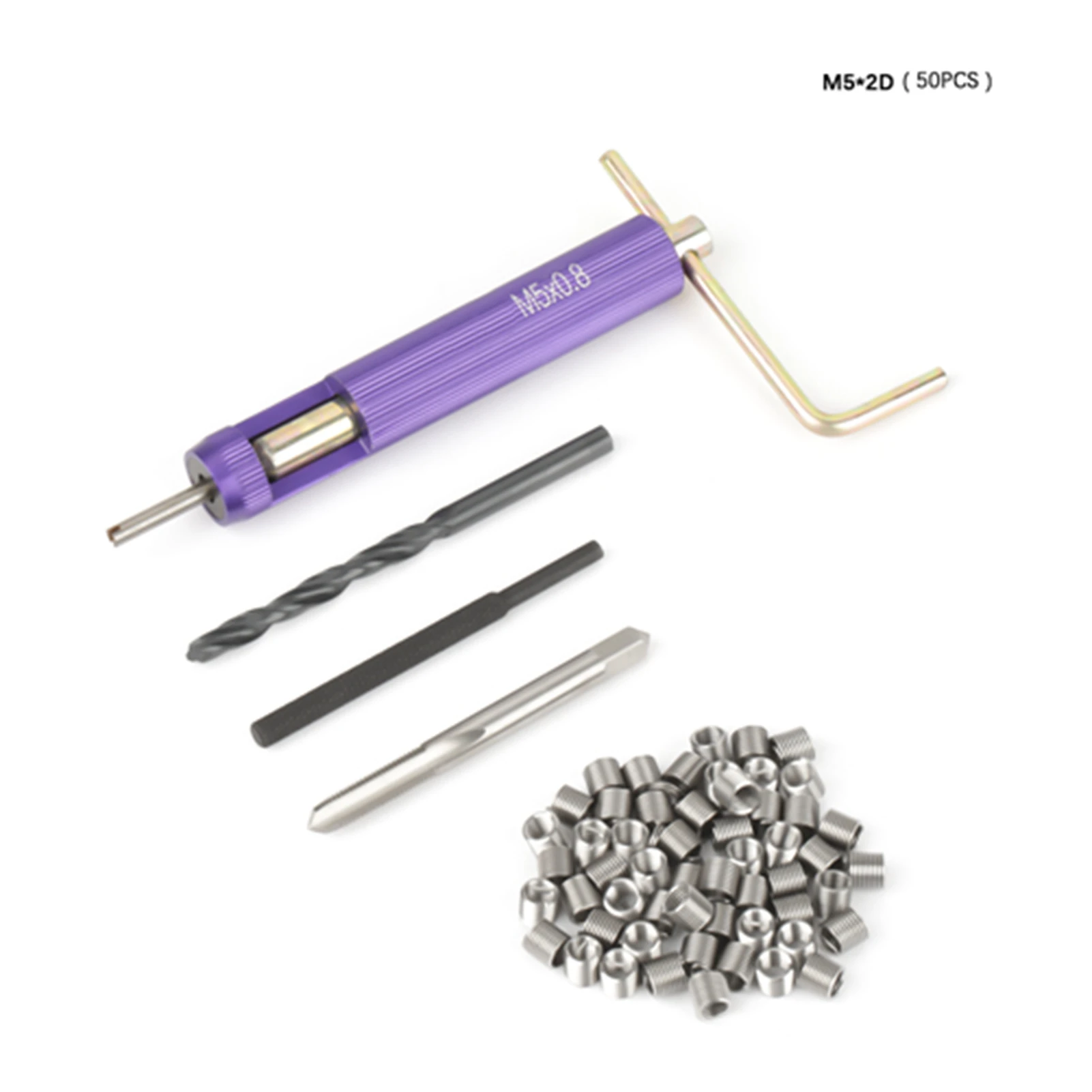 Coiled Wire Insert 50pcs Stainless Steel Coiled Wire Helical Screw Thread Insert M5 x 2D Threaded Insert