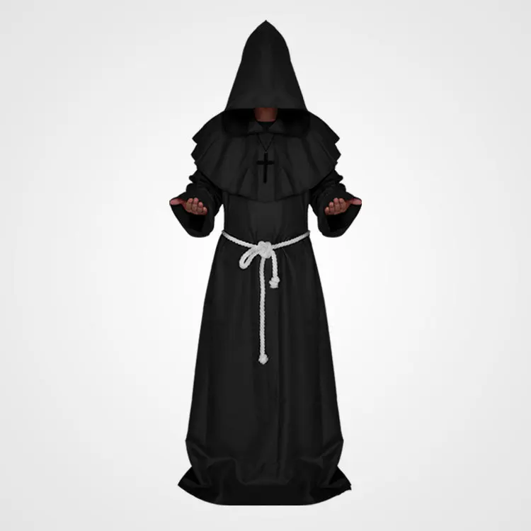 رداء راهب القرون الوسطى زي الهالوين معالج الله الموت ملابس الأداء مرحلة الأداء الملابس النسائية الصينية التقليدية