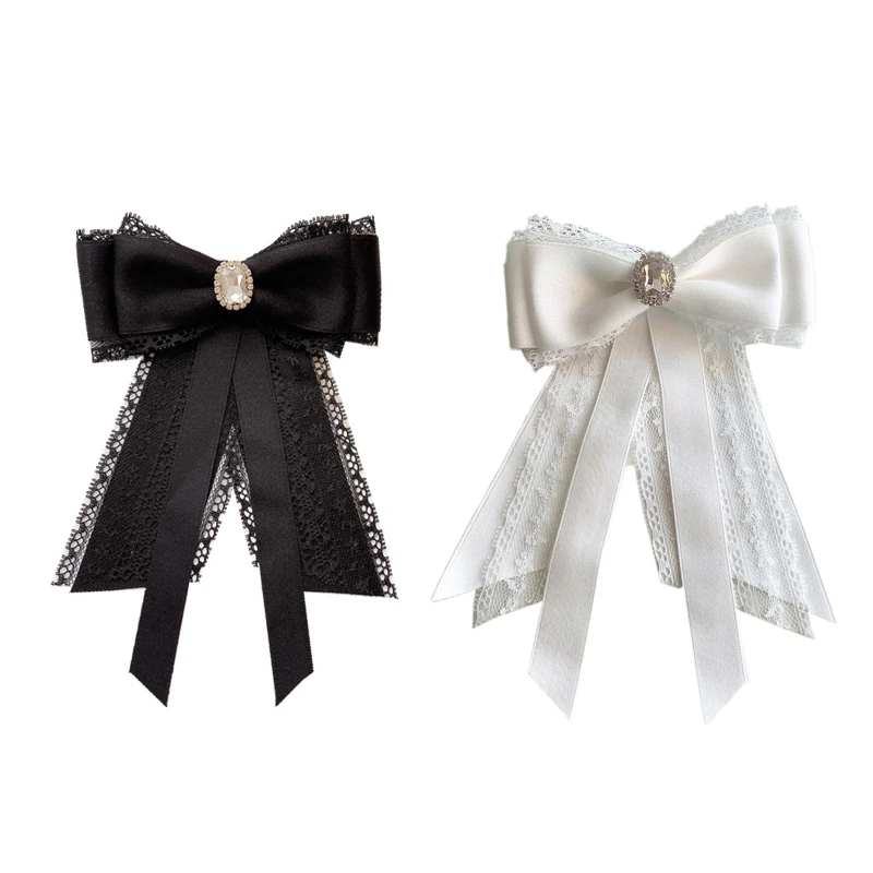 

Blouse Collar Pin Jk Tie School Uniform Shirt Bow Tie Bows Tie Sweet Long Ribbon Bowtie Brooch Bow Tie 449B