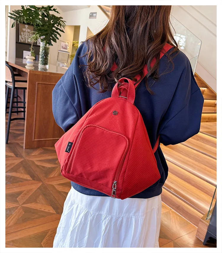 Solid-Color Versatile Casual Backpack Minimalist Fashionable Large-Capacity Crossbody Bags Multifunctional Commuter Shoulder bag