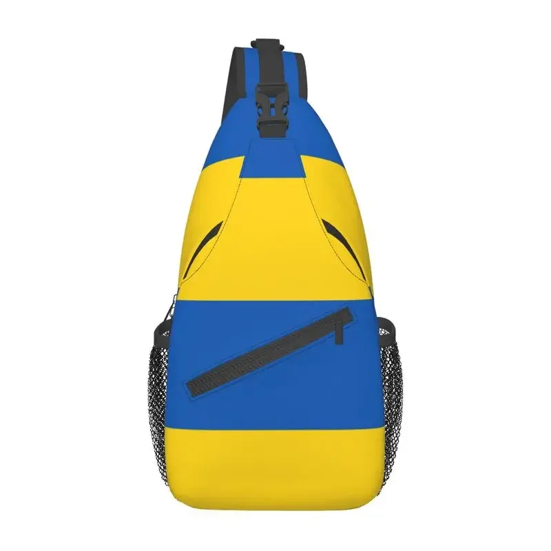 

Flag Of Ukraine Sling Crossbody Backpack Men Custom Shoulder Chest Bag for Travel Hiking Daypack