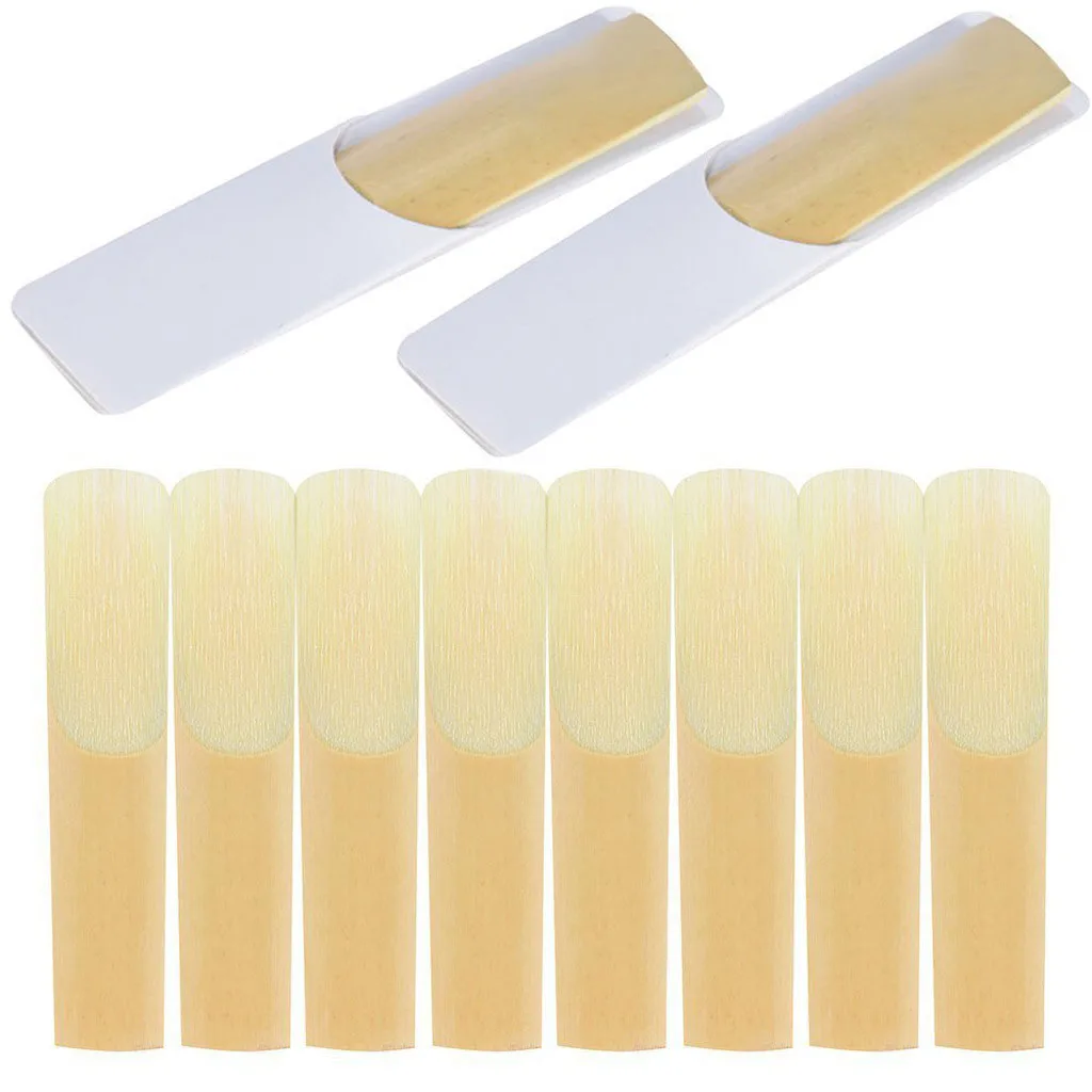 10Pcs Alto Saxophone Reed Accessories Instrument Light Yellowm Musical Parts Sax Strength 2.5 Strength Brand New High Quality