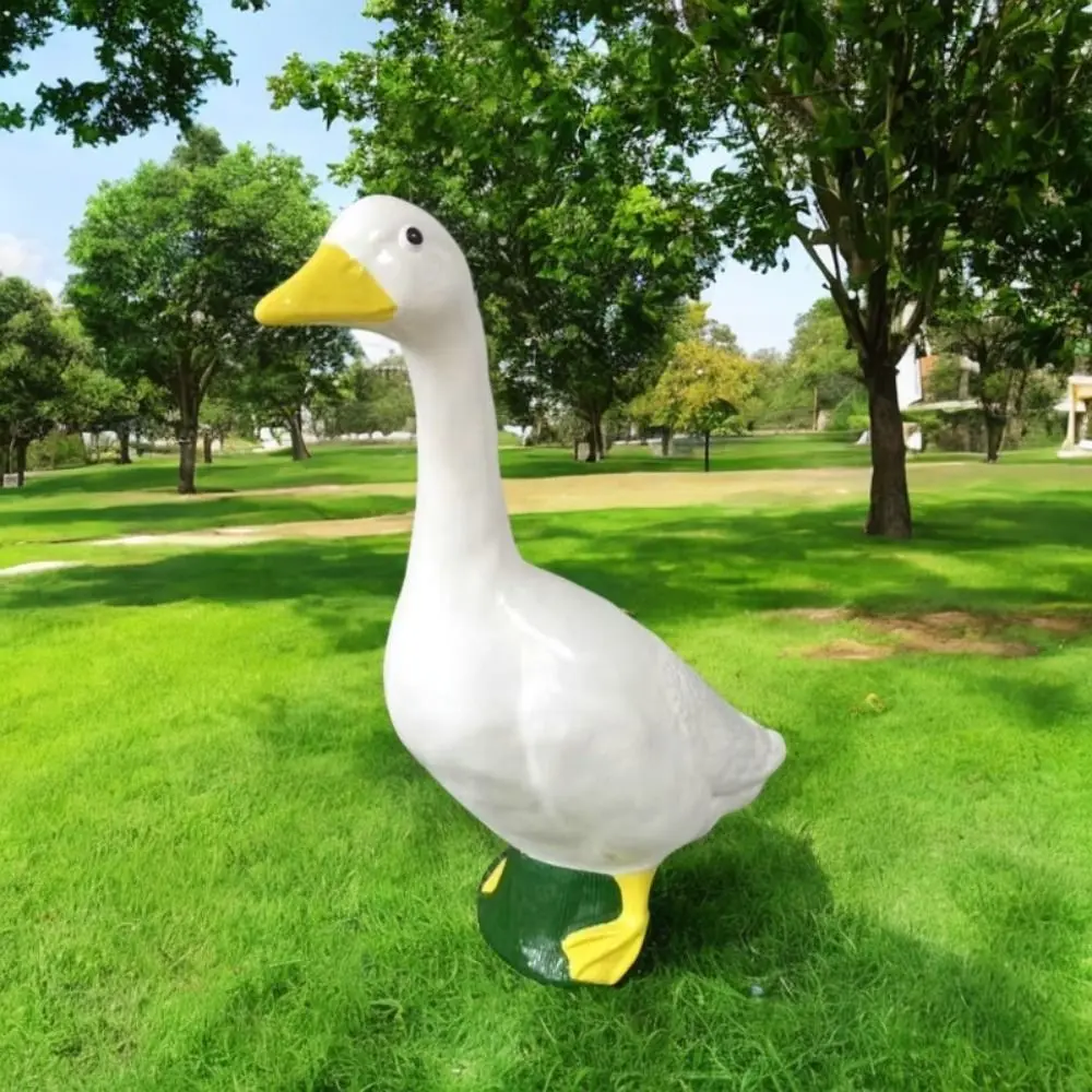 

Micro Landscape Resin Goose Figurine Lifelike Simulated Miniature Sculpture Cute Desktop Ornament Fish Pond