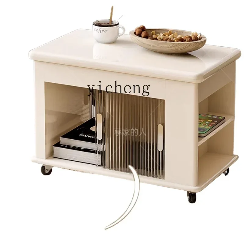 

ZZZTQH mobile coffee table trolley foldable lift living room sofa side few multi-function
