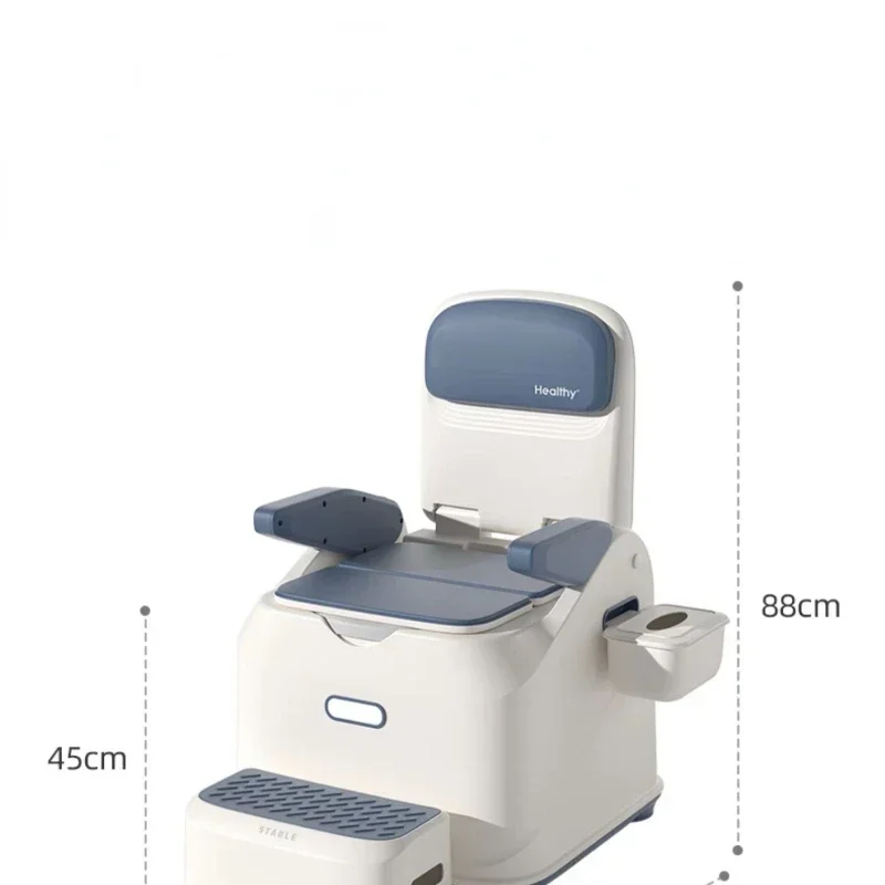 Simple Dual-Purpose Toilet Chair, Portable Indoor Commode, Backrest Elderly Seat, Disabled Pregnancy Bathroom Aid images - 6